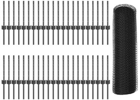Postes de Cerca vidaXL 11 pcs U-Channel Cinza 40 cm Aço
