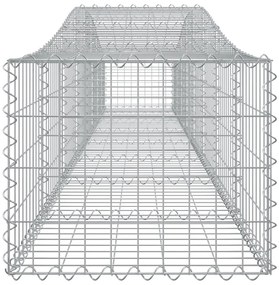 Cestos gabião arqueados 4 pcs 400x50x40/60 cm ferro galvanizado