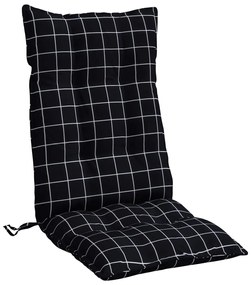 Almofadões cadeira encosto alto 2pcs tecido oxford xadrez preto