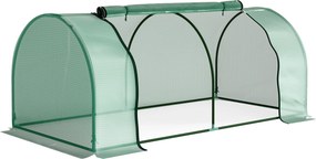 Estufa de Jardim 200x100x80 cm para Cultivo de Plantas Sementes Estufa com Estrutura de Aço e Cobertura de Plástico Verde