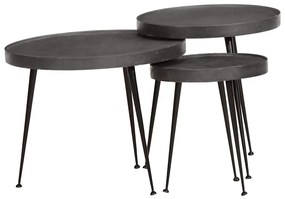 Mesas de centro 3 pcs derivados de madeira preto