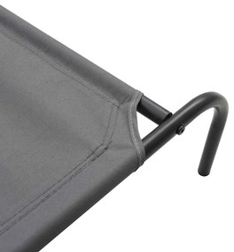 Cama para cães elevada 110x65x20cm tecido oxford e aço cinzento