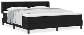 Cama Box com cabeceira Preto 180 x 200 cm Têxtil