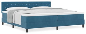 Cama Box com Colchão vidaXL Azul Escuro 200x200 cm Veludo