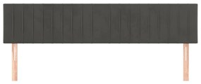 Cabeceira de cama 2 pcs veludo 100x5x78/88 cm cinzento-escuro