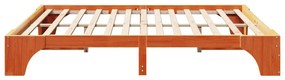 Cama Encerada Marrom 200x200 cm de Madeira de Pinho
