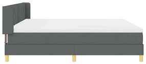 Cama Box com Colchão - Cinza Escuro 200 x 200 cm - Têxtil