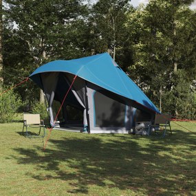 vidaXL Barraca Familiar Tipi Azul 10 Pessoas Impermeável