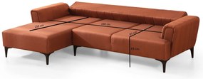 **** Sofá-Cama de Canto Hamlet – Vermelho Tijolo – 140x270 cm

**