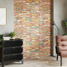 vidaXL Painéis revestimento de parede 10 pcs 1,03 m² teca maciça