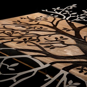 Acessório Decorativo de Parede Kavak – Preto e Nogueira – 85 x 58 cm