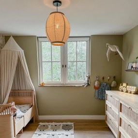 Candeeiro de suspensão oriental natural 35 cm - Rob