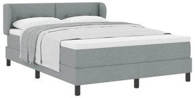 Cama Box Spring com Colchão Cinzento-claro 140x200 cm em Tecido