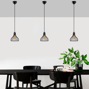 Candeeiro Suspenso Telyildo – Preto Antigo – 20 x 20 x 117 cm