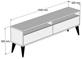 Móvel TV Best – Carvalho – 150 cm x 30 cm x 50 cm