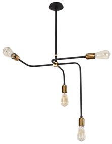 Chandelier Denge – Preto e Cobre – 58 x 58 cm