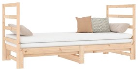 Estrutura sofá-cama de puxar 2x(90x190) cm pinho maciço