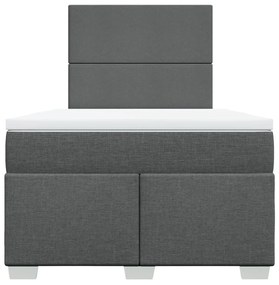 Cama boxspring com colchão 120x190 cm tecido cinzento-escuro