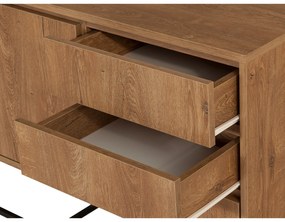 Conjunto de Mobiliário de Sala de Estar Laxus – Nogueira/Preto – 90x39