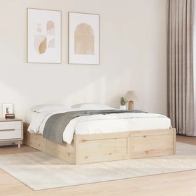 Cama sem colchão 140x190 cm madeira de pinho maciça
