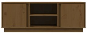 Móvel de TV 110x35x40,5 cm madeira de pinho maciça castanho mel