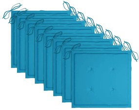 Cadeiras de jardim dobráveis 8 pcs c/ almofadões acácia maciça