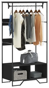 vidaXL Roupeiro 90x50x180 cm derivados de madeira preto