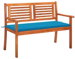 Banco de jardim 2 lugares c/ almofadão 120 cm eucalipto maciço