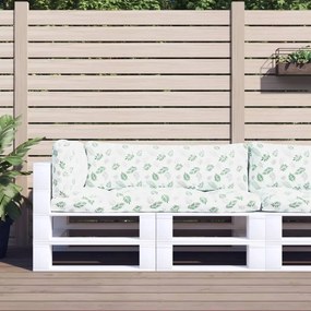 vidaXL Almofadões p/ móveis paletes 3 pcs tecido oxford padrão folhas