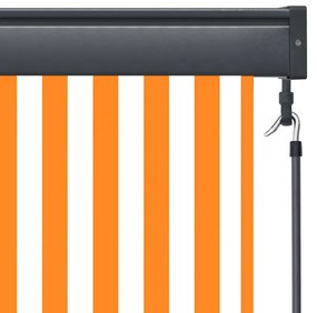 Estore de rolo para exterior 60x250 cm branco e laranja