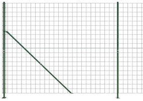 Cerca de malha de arame com flange 1,4x25 m verde