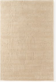 Tapete em lã artesanal com relevo Merima