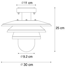 Candeeiro de teto exterior design preto IP44 - Morty Design