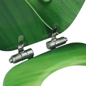 Assento sanita c/ tampa fecho suave MDF design gotas água verde