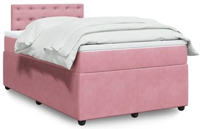 Cama boxspring com colchão 120x190 cm veludo rosa