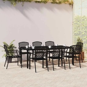vidaXL 9 pcs conjunto de jantar para jardim aço antracite
