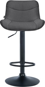 Banco alto em tecido com estrutura preta 85-106 x 49 x 51 cm cinzento escuro