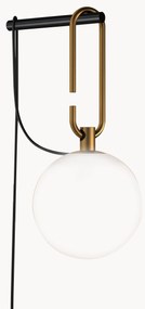 Candeeiro de parede em vidro artesanal com ficha Nh