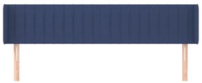 Cabeceira de cama c/ abas tecido 183x16x78/88 cm azul
