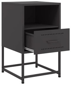 Mesas de cabeceira 2 pcs 36x39x60,5 cm aço preto