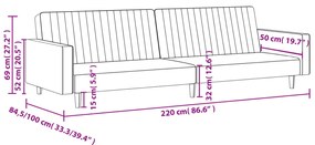 Sofá-cama de 2 lugares couro artificial cinzento