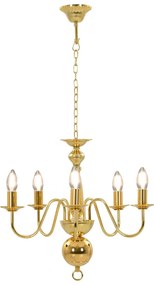 Lustre de 5 lâmpadas E14 dourado