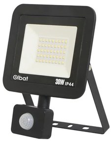 Projector LED Ultra Fino de 30W com Sensor 6500K Preto ELBAT