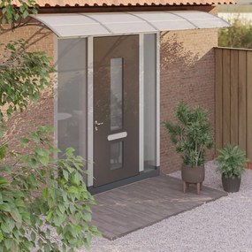 153595 vidaXL Toldo de porta 350x100 cm policarbonato cinzento