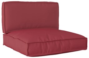 Conjunto de Almofadas para Palete de 2 Peças Vermelho Bordô em Tecido