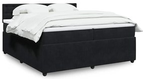 vidaXL Cama com molas/colchão 200x200 cm veludo preto