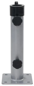 Base de guarda-sol para poste de Ø38/48 mm aço prateado