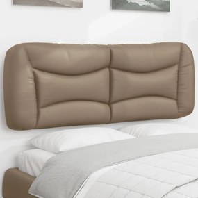 vidaXL Almofadão de cabeceira 140 cm couro artificial cappuccino