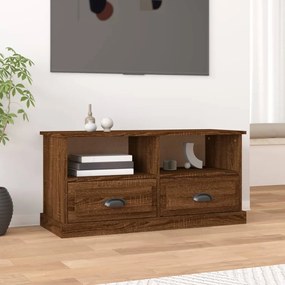 vidaXL Móvel p/ TV 93x35,5x45 cm derivados madeira carvalho castanho