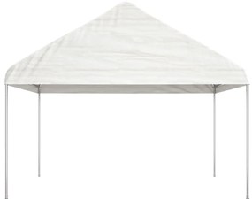 Gazebo com telhado 8,92x4,08x3,22 m polietileno branco